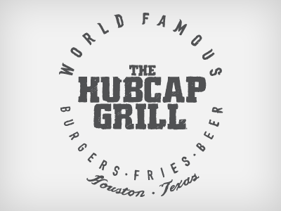 The Hubcap Grill hand rendered type logo