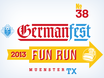 Germanfest Fun Run 2013 t shirt typography