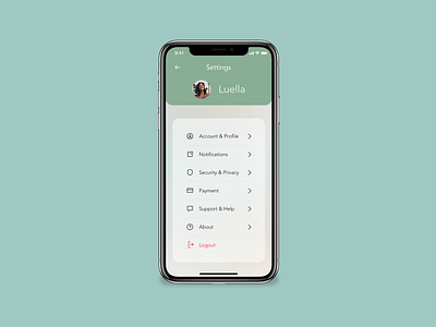 Daily UI 007 - Settings Menu app dailyui design ui ux