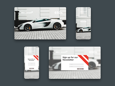 McLaren Newsletter Pop-Up app automotive branding dailyui design geometric landing page mclaren popup typography ui ux web