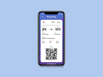 Boarding Pass boarding pass dailyui flight travel ui ux web design