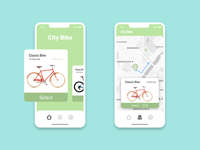 City Bike Rental App app app design bike rental dailyui design geometric ui ux web