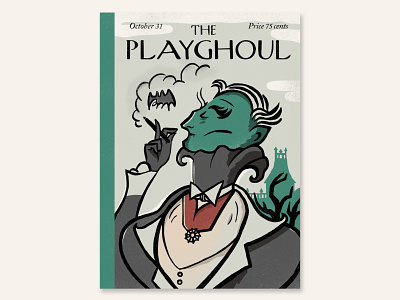 Play Ghoul bookcover ghoul grandpamunster halloweennewyorker handdrawn illustration munsters newyorker playboy texture