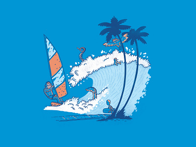 Crypto-Bunga art bigfoot cryptozoology handdrawn illustration shirt shirtdesign surf vintage wave