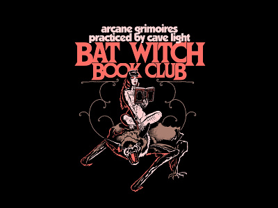 Bat Witch Book Club art best book bookclub handdrawn illusration illustration magic metal vintage witch witchy