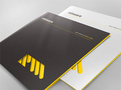 Railsware Brochure Concept brand branding creative design font gif graphic design identity logo logo design print yellow