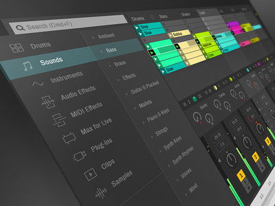 Ableton Live Concept ableton dark flat flat design interface layout live music software ui ui design ux