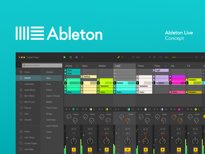 Ableton Live Redesign Concept ableton dark flat flat design interface layout live music software ui ux