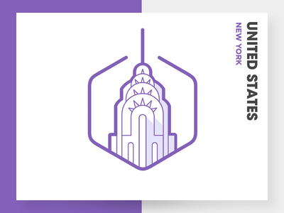 New York City 2d building city clean design flat icon illustration logo new york vector