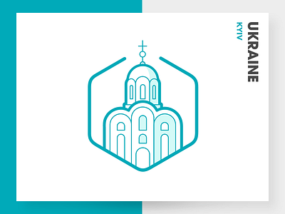 Kyiv 2d building city clean design flat icon illustration kyiv logo ukraine vector