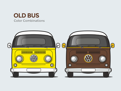 OLD BUS (volkswagen T2) bus design flat graphic illustration retro t2 vector vintage volkswagen vw