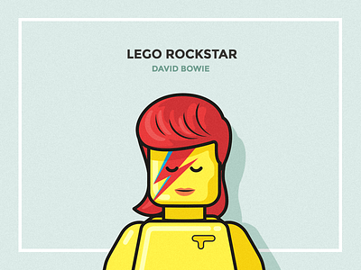 LEGO David Bowie 2d bowie character david bowie design digital flat illustration lego portrait print vector