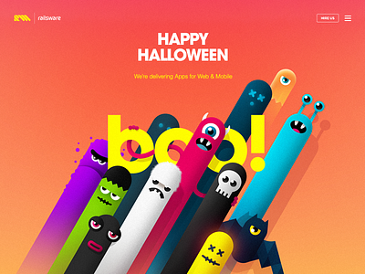 HAPPY HALLOWEEN! branding design flat halloween icon illustration lettering logo monster typography ui vector