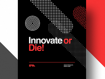 Inovate Or Die branding design flat icon illustration lettering poster type typography vector