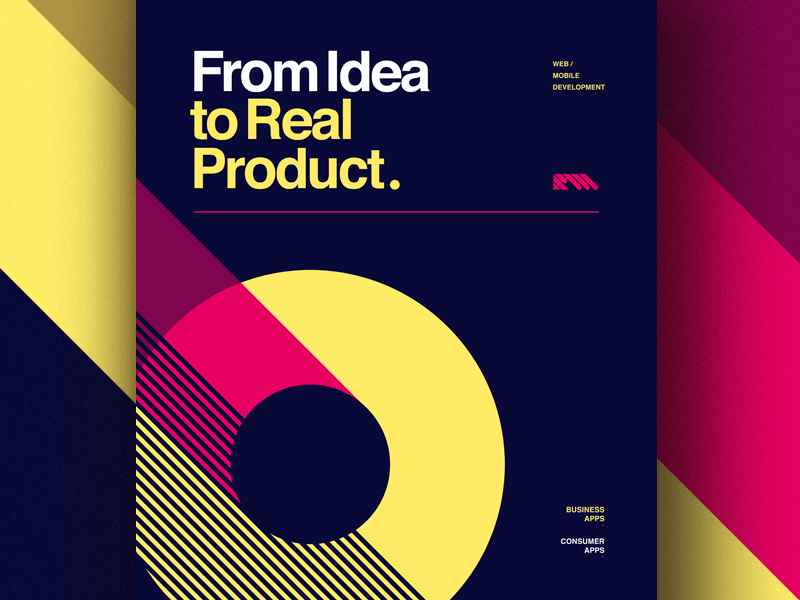 From Idea To Real Product products poster illustration design typography icon vector branding type flat lettering