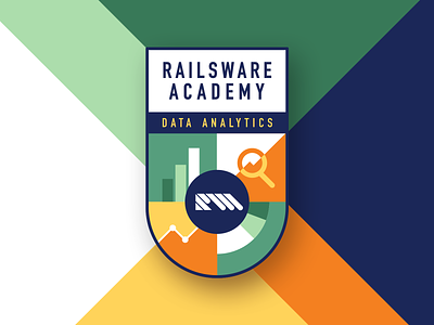 RW Academy Emblem For Data Analytics academy arm design flat graph illustration learn product management statistics stats typography vector youtube