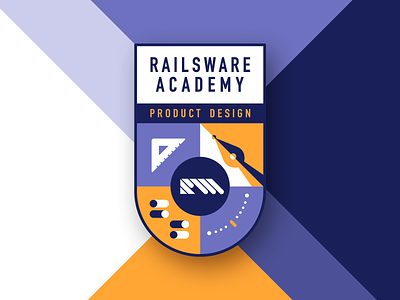 RW Academy Emblem For Product Design academy arm curves design designer flat illustration learn product product management typography vector youtube