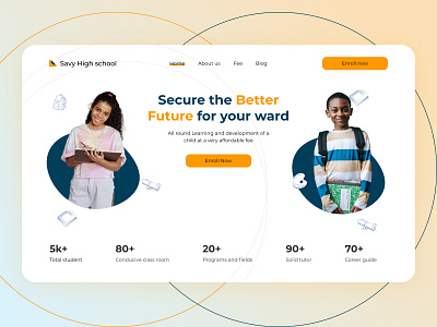 Savy High school landing page design education edutech figmadesign landing page design school landing page ui uiux ux design