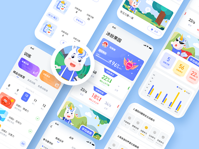 FOCUS app chart design flat illustration ui ux vector