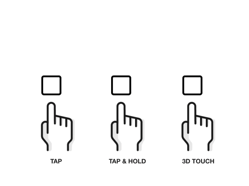 Gesture Icons (tab, tab&hold, 3d touch) 3d touch after effects animated icons apple icon illustrator iphone tab