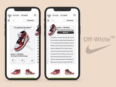 Kicks. Sneaker Concept App app concept design design jordan 1 offwhite principle sneaker snkrs uiux