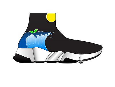 Balenciaga speed sneakers on a Summer vacation! branding design graphic design vector