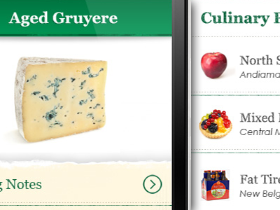 Market Insider App aged gruyere app fat tire interface ios mobile ui user