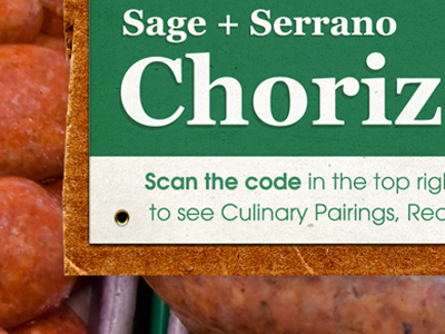 Choriz cardboard green sage sausage serrano