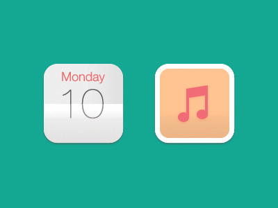 Calendar & Music calender flat fun icons ios iphone music wip