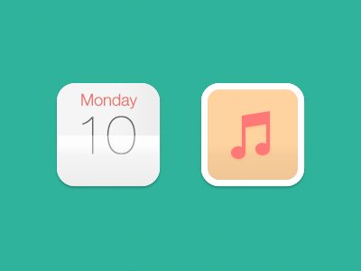 Calendar & Music calendar flat fun icon ios iphone music set wip