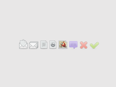 32px Icons (32 px) 32 px 32px bowtie chat baloon checkmark envelope green grey icons lady bug letter matte red stock violette white x