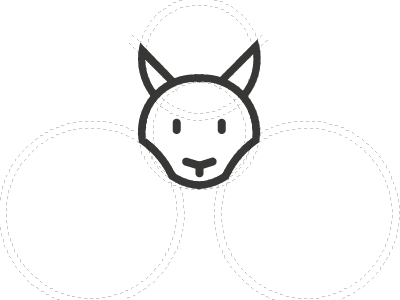 Wolf animal black circular clean grid logo practice simple symbol white wip wolf