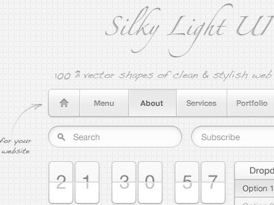 Silky Light UI graphicriver grey light silky ui vector white