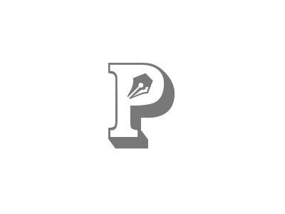 P is for Pen glyph gray logo simple website