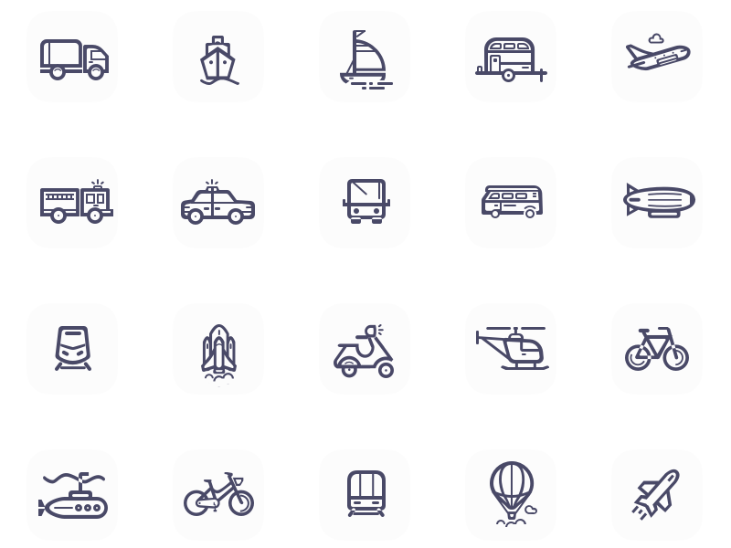 Enchanticons WIP Icon Set sketch wip icon transport holiday vehicle