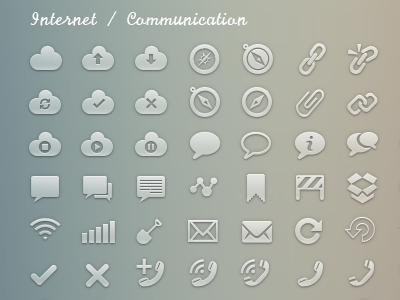 Simplicons Set - Internet / Communication app colorful communication download glyphs icons internet links modern simple simplicons web web icons