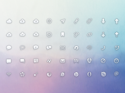Simplicons Set - Small app communication download glyphs icons internet links modern simple simplicons web web icons
