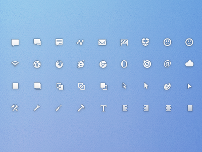 Free PSD - Simplicons Small app communication design download glyphs icons internet links modern simple simplicons tools web web icons