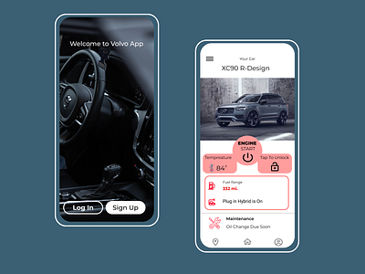 Volvo App Car Concept cardesign uidesigner uxdesigner uxui volvo