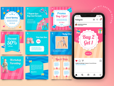 Baby Kits Social Media Post Design baby goods baby kits baby needs brand identity branding instagram design instagram post social media social media design