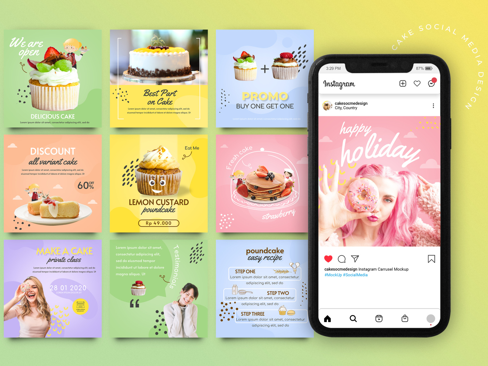 Cake shop social media post design by alfaro rudolf on dribbble