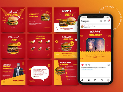 Food Restaurant Social Media Post Design