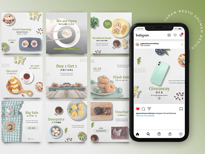 Japanese Restaurants Social Media Post Design brand identity branding instagram design instagram post japan food japanese restaurants social media social media design