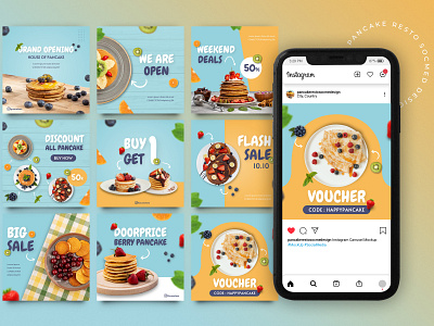 Pancake Resto Social Media Post Design brand identity branding instagram design instagram post pancake pancake design pancake resto social media social media design