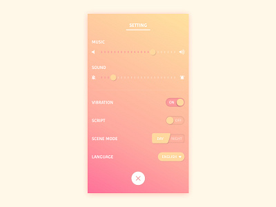 Daily UI #007 - Setting dailyui game setting toggle