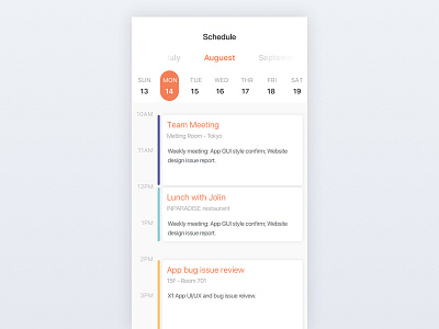 Daily UI #071 - Schedule dailyui schedule