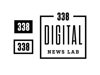 338 Digital News Lab dharma identity journalism logo mark numbers numerals typography