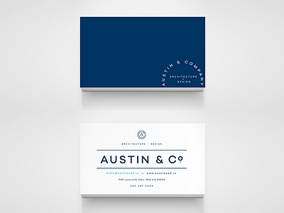Austin & Co. Business Card architecture branding business cards logo navy