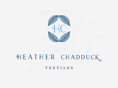 Heather Chadduck Textiles indentity leaf logo nature textiles typography water color