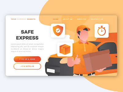 SAFE EXPRESS art branding design flat illustration ui ux vector web website